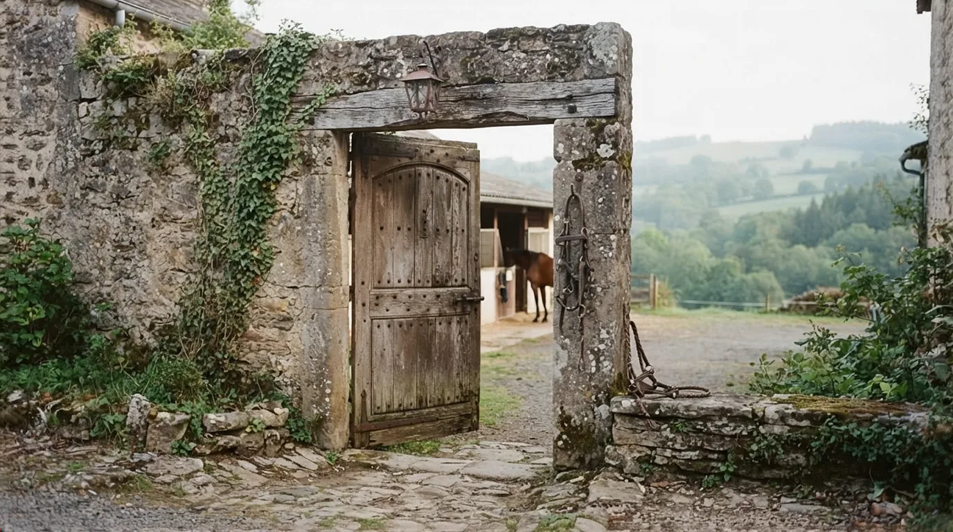 Entrée du Domaine des limousines, centre équestre à Écuras
